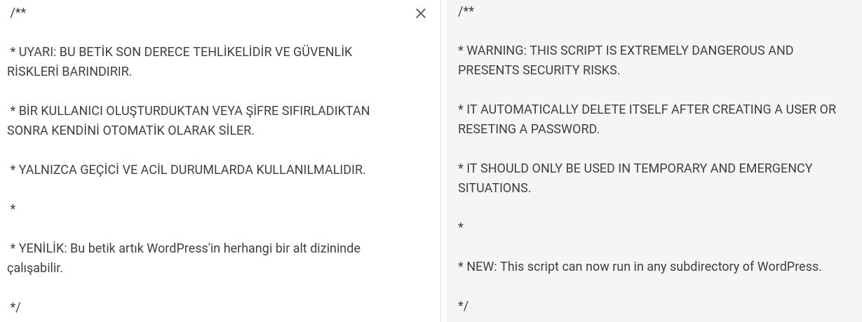 Avertissement script dangereux