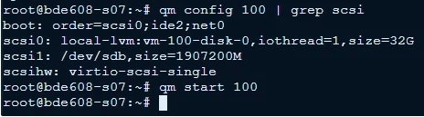 qm config et qm start