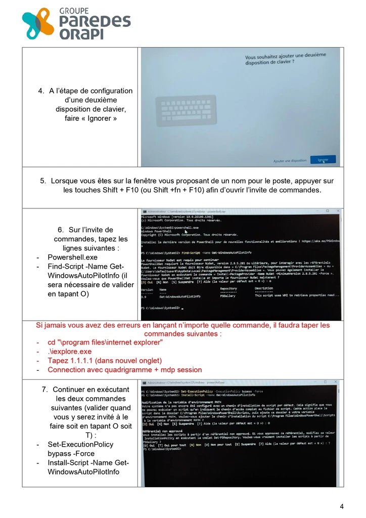 Étapes 4-7 PowerShell
