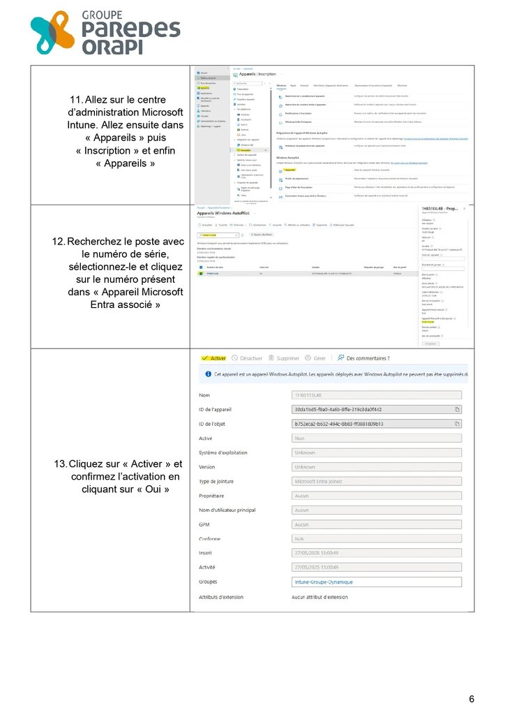 Étapes 11-13 centre admin Intune