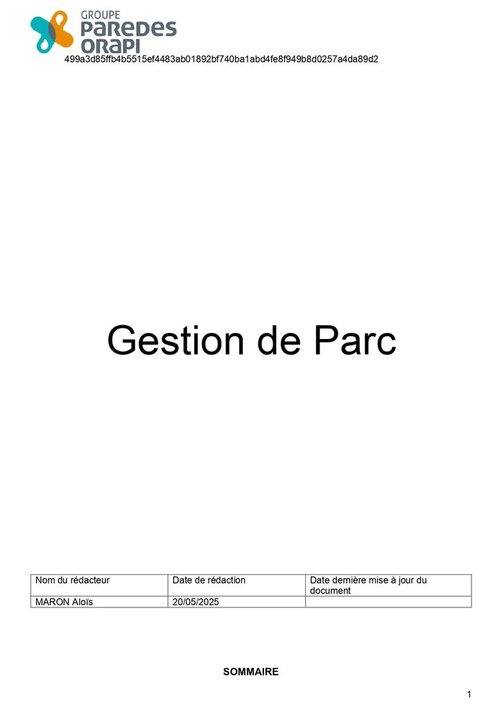 Gestion de Parc — couverture