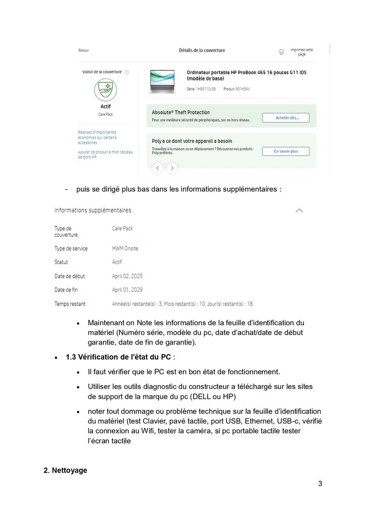 Procédure retour PC — p.3