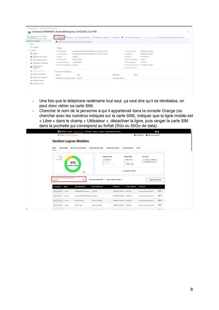 Procédure retour téléphone — p.8
