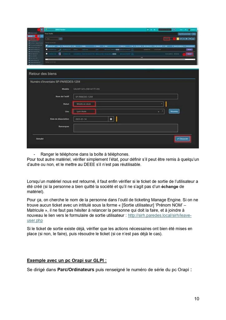 Retour matériel CMDB — p.10
